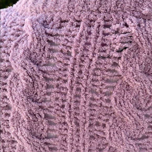 AE Dusty Rose Open Weave Cable Knit Sweater S - Picture 4 of 7